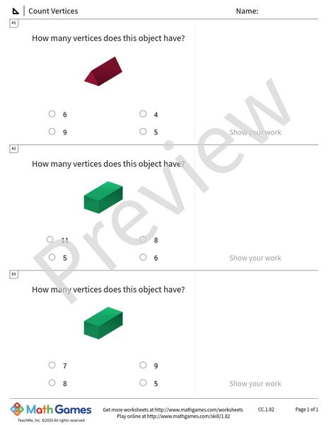 Sample full worksheet preview for Count Vertices
