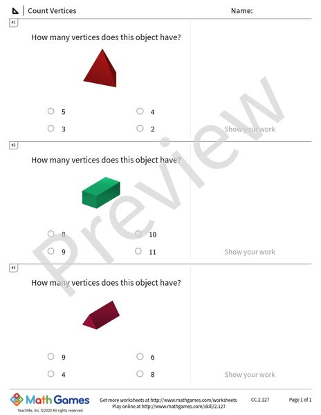 Sample full worksheet preview for Count Vertices